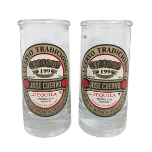 Jose Cuervo 1995 Vintage 199 Year Anniversary Tequila Shot Glasses (Set of 2)